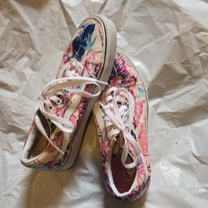 Vans Pink and Blue Floral Sneakers